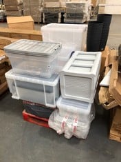 PALLET OF ASSORTED STORAGE TO INCLUDE 84L CLEAR STORAGE TUB (ZONE 2)