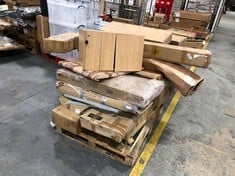 PALLET OF ASSORTED ITEMS / PARTS TO INCLUDE 5FT NAPOLI ITALIAN DESIGNER BED FRAME (BOX 2/2, PART ONLY) (ZONE 2)