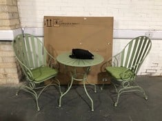 INNOVATORS SUNBURST ROCKER BISTRO SET IN SAGE - RRP £300 (ZONE 4) (COLLECTION ONLY AND MY GARDEN TABLE - ITEM NO. 737787 (PART OF A SET / NOT COMPLETE)