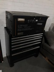 ADVANCED 6 DRAWER TOOL CABINET IN BLACK TO INCLUDE ADVANCED 2 DRAWER TOOL TROLLEY (ZONE 2) (KERBSIDE PALLET DELIVERY) (KERBSIDE PALLET DELIVERY)