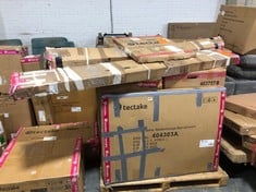 PALLET OF ASSORTED ITEMS / PARTS TO INCLUDE TECTAKE GARDEN TABLE AND CHAIRS MANHATTAN - 8 SEATS, DINING TABLE, PROTECTIVE COVER - PRODUCT CODE. 403757 (BOX 2/4, PART ONLY) (ZONE 1) (KERBSIDE PALLET D