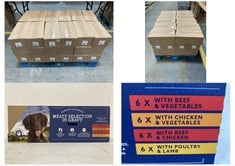 PALLET OF COMPLETE FOOD FOR ADULT DOGS, MEAT SELECTION IN GRAVY 48 X 100G - BBE: 04/2026 (ZONE 4)