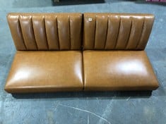 FOLD OUT 3 SEATER SOFA BED IN WHISKEY BROWN LEATHER (ZONE 1)