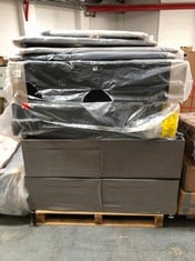 PALLET OF ASSORTED BED BASES / PARTS TO INCLUDE DOUBLE DIVAN BED BASE IN DARK GREY FABRIC (ZONE 4)