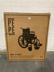 PEPE MOBILITY SELF-PROPELLED WHEELCHAIR - MODEL NO. P10021 - RRP £180 (ZONE 1)