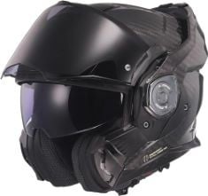 LS2 FF901 ADVANT X CARBON BLACK MODULAR 180° FLIP FRONT DUAL VISOR FULL FACE MOTORBIKE HELMET SPORT. ECE 22.06 CERTIFIED. COMPLETE WITH PINLOCK AND LUXURY CAMO BACKPACK STYLE CARRY BAG - XL (61-62CM)