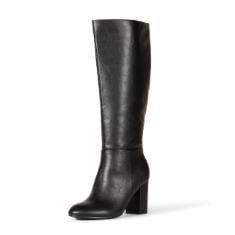 QTY OF ITEMS TO INLCUDE X3 ASSORTED FOOTWEAR TO INCLUDE ESSENTIALS WOMEN'S TALL-HEEL BOOT, BLACK FAUX LEATHER, 10 UK WIDE, ESSENTIALS WOMEN'S TALL-HEEL BOOT, SNAKE FAUX LEATHER, 11 UK WIDE.