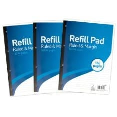 APPROX X140 ASSORTED STATIONARY ITEMS TO INCLUDE SUMMIT LINED PAPER A4 REFILL PAD, 160 PAGE, PACK OF 3, BLUE.