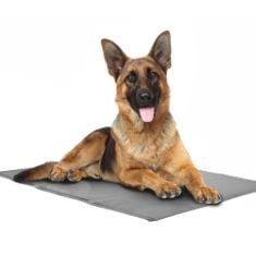 10 X PETSOL COOLING MAT FOR DOGS. LARGE COOLING MAT, WATERPROOF WITH NON TOXIC MIRACLE COOL GEL. NO PRE-FREEZING NEEDED 90CM X 50CM (GREY).