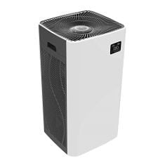 BASICS AIR PURIFIER FOR HOME BEDROOM (96M²) WITH TRUE HEPA ACIVATED AIR FILTER & INTELLIGENT AIR QUALITY SENSOR TO REMOVE 99.97% POLLEN ALLERGIES, DUST, SMOKE, PET DANDER, UK PLUG, WHITE.