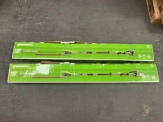 2 X GREENWORKS 40 VOLT POLE HEDGE TRIMMERS - MODEL NO. G40PHA