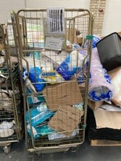 CAGE OF ASSORTED NAPPIES/SANITARY ITEMS TO INCLUDE VIVACTIVE BED WITH TUCKS (CAGE NOT INCLUDED) (KERBSIDE PALLET DELIVERY)