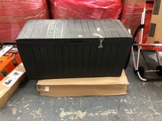 GARDEN STORAGE CHEST IN BLACK TO INCLUDE FROG GREEN PADDLING POOL