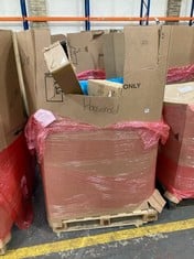 PALLET OF ASSORTED HOUSEHOLD ITEMS TO INCLUDE REALLY USEFUL DRAWERS, BARISTA ESPRESSO COFFEE MACHINE (KERBSIDE PALLET DELIVERY)