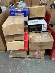 PALLET OF ASSORTED MICROWAVES TO INCLUDE HADEN MANUAL MICROWAVE IN WHITE 700W (KERBSIDE PALLET DELIVERY)