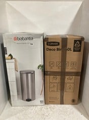 BRABANTIA NEWLCON PEDAL BIN 30 LITRE SOFT BEIGE TO INCLUDE CURVER DECO BIN - 4O LITRE