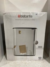 BRABANTIA BO TOUCH BIN WITH 2 INNER BUCKETS 2 X 30 LITRE FINGERPRINT PROOF MATT STEEL RRP- £245