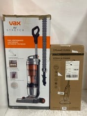 VAX AIR STRETCH HIGH PERFORMANCE LIGHTWEIGHT UPRIGHT VACUUM U85-AS-BE TO INCLUDE RUSSELL HOBBS STEAM & CLEAN STEAM MOP MODEL NO-RHSM1001-G-AZ