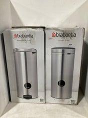 BRABANTIA NEWLCON PEDAL BIN 30 LITRE MATT BLACK TO INCLUDE BRABANTIA TOUCH BIN 30 LITRE MATT BLACK