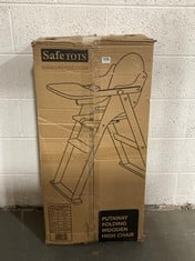 SAFETOTS PUTAWAY FOLDING WOODEN HIGH CHAIR RRP- £99.95