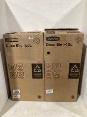 2 X CURVER DECO BINS - 40L