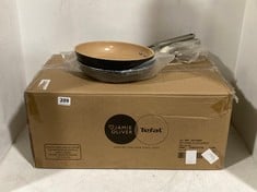 3 X ASSORTED PANS TO INCLUDE TEFAL JAMIE OLIVER SET 5PCS COOKING SET RRP- £250