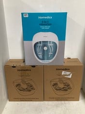 2 X HOMEDICS BUBBLE MATE FOOT SPA TO INCLUDE HOMEDICS 4-IN-1 RELAXATION LUXURY FOOT SPA WITH HEATER