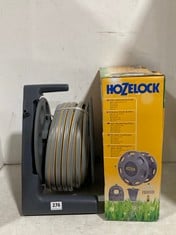 HOZELOCK 25M HOSE REEL WITH PIPE TO INCLUDE HOZELOCK 60M WALL MOUNTED REEL WITHOUT HOSE