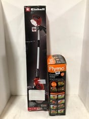 FLYMO CONTOUR 500E ELECTRIC GRASS TRIMMER AND LAWN EDGER TO INCLUDE EINHELL EXPERT CORDLESS GRASS TRIMMER GE-CT 18 LI - SOLO