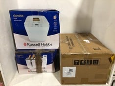 3 X ASSORTED KITCHEN SMALL APPLIANCES TO INCLUDE RUSSELL HOBBS INSPIRE 4-SLICE TOASTER