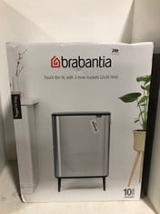 BRABANTIA TOUCH BIN HI, WITH 2 INNER BUCKETS 2 X 30 LITRE FRESH WHITE RRP- £224