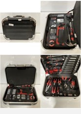 BLACK ALUMINIUM TOOL CASE WITH ASSORTED TOOLS RRP- £278