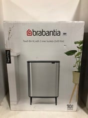 BRABANTIA TOUCH BIN HI, WITH 2 INNER BUCKETS 2 X 30 LITRE FINGERPRINT PROOF MATT STEEL RRP- £230