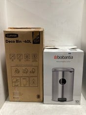 CURVER DECO BIN 40L IN BRONZE AND BRABANTIA NEWLCON PEDAL BIN 20L IN MATT BLACK AND SREWOHS PRO STAINLESS STEEL KITCHEN TAP SINK FAUCETS MODEL NO - KTAP-C606