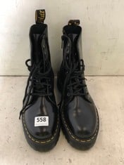 DR MARTENS JADON SMOOTH LEATHER PLATFORM SHORT BOOTS BLACK SIZE 7 RRP- £200