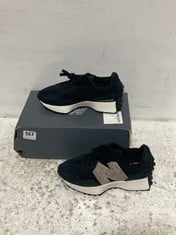 NEW BALANCE 327 TRAINERS BLACK SUEDE/LEOPARD PRINT SIZE 3.5 RRP- £110