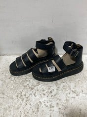 DR MARTENS CLARISSA II QUAD MILLED NAPPA LEATHER PLATFORM SANDALS BLACK SIZE 8 RRP- £140