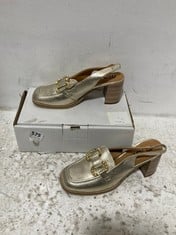 LA REDOUTE HEELED SLINGBACK LOAFERS GOLD SIZE 5.5 RRP- £125