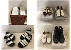 BOX OF APPROX 9 X ASSORTED ADULT FOOTWEAR TO INCLUDE DR MARTENS BLAIRE SANDALS WHITE SIZE 4