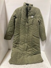 ANNE WEYBURN LONG QUILTED COAT SAGE GREEN SIZE 42 TO INCLUDE LA REDOUTE FAUX FUR LINED HOODED COAT NAVY SIZE 38