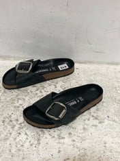 BIRKENSTOCK MADRID ONE STRAP BIG BUCKLE OILED SANDALS BLACK SIZE 41 RRP- £105