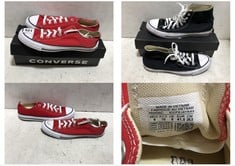 CONVERSE ALL STAR TRAINERS RED/WHITE SIZE 8 TO INCLUDE CONVERSE CHUCK TAYLOR ALL STAR HI-TOPS BLACK//WHITE SIZE 8