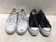 PUMA PLATFORM TRAINERS WHITE SIZE 7.5 TO INCLUDE CONVERSE ALL STAR PLATFORM TRAINERS BLACK/WHITE SIZE 7.5