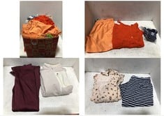 BOX OF ASSORTED ADULT CLOTHING TO INCLUDE OXBOW SWIM SHORTS TANGERINE SIZE 38