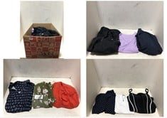 BOX OF APPROX 20 X ASSORTED ADULT CLOTHING TO INCLUDE LA REDOUTE DENIM DUNGAREES BLACK SIZE 40