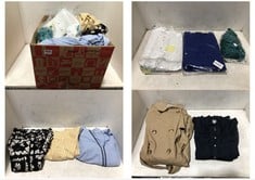 BOX OF ASSORTED ADULT CLOTHING TO INCLUDE ANNE WEYBURN BLOUSE YELLOW CHECK SIZE 40