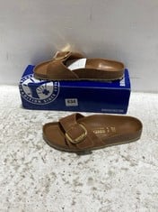 BIRKENSTOCK MADRID BIG BUCKLE SANDALS COGNAC SIZE 38 RRP- £105