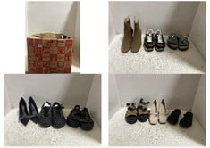 BOX OF ASSORTED ADULT FOOTWEAR TO INCLUDE LA REDOUTE BLOCK HEEL ANKLE BOOTS CAMEL SUEDE SIZE 41