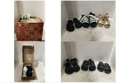 BOX OF ASSORTED ADULT FOOTWEAR TO INCLUDE LA REDOUTE ESPADRILLES BLACK SIZE 5