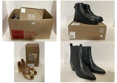 BOX OF ASSORTED ADULT FOOTWEAR TO INCLUDE LA REDOUTE KNEE HIGH BOOTS BLACK SUEDE SIZE 36